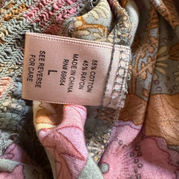 Dizzy Lizzy Boho Floral Smocked Shorts L Retro 70s Festival Cottagecore - Picture 3 of 3